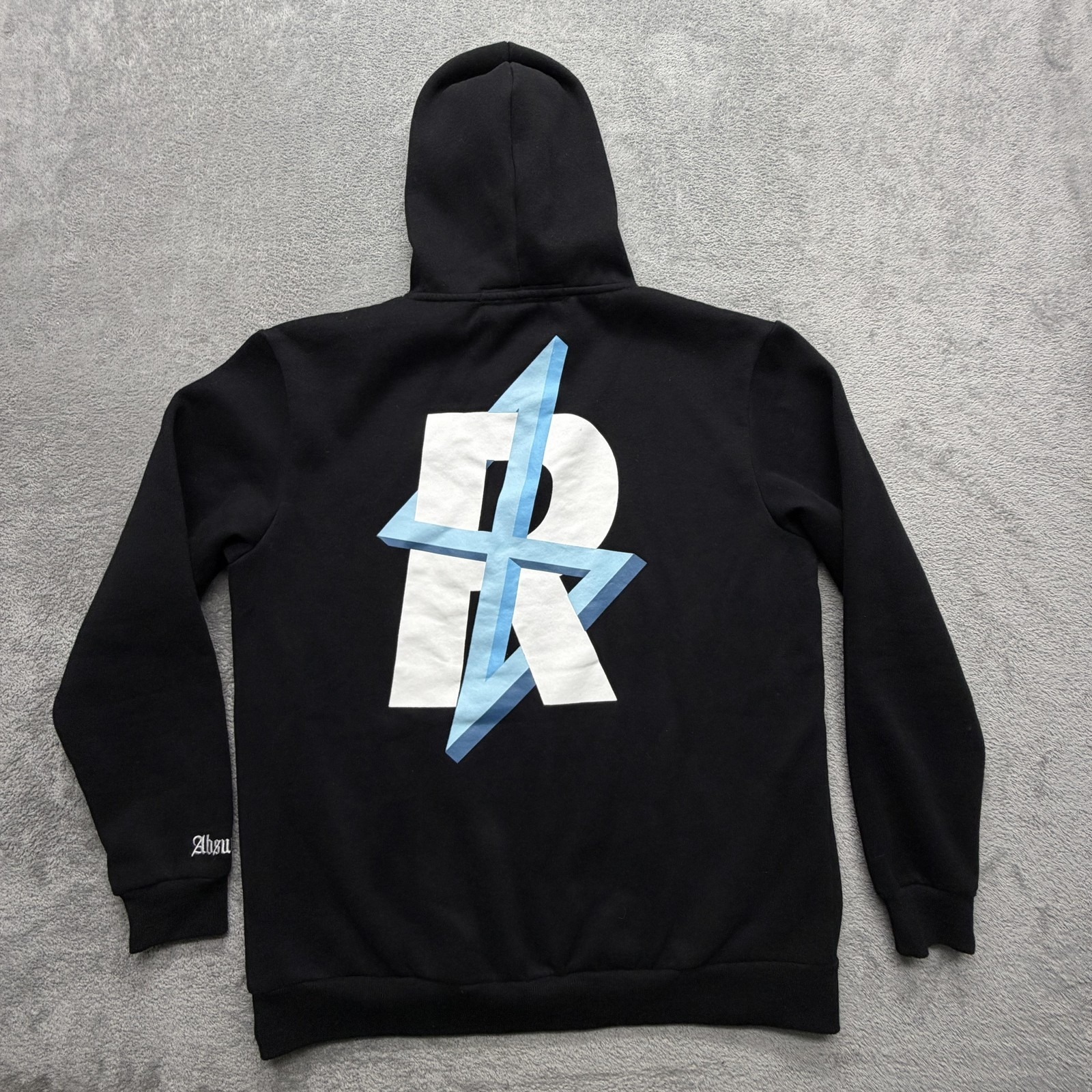Revolutionary Hoodie Mens Large Black Pullover Absurdism Graphic Sweatshirt